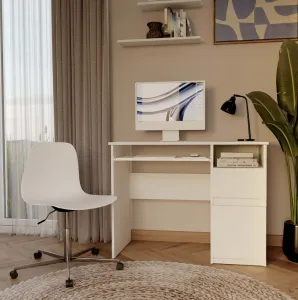 TP Living Písací stôl Porto 98 cm pravý biely
