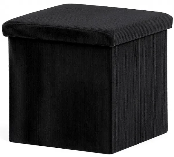 AUTRONIC taburet s úložným priestorom TAB-471 BK6 čierny, menčester