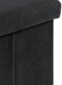 AUTRONIC taburet s úložným priestorom TAB-471 BK6 čierny, menčester