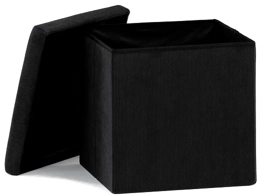 AUTRONIC taburet s úložným priestorom TAB-471 BK6 čierny, menčester