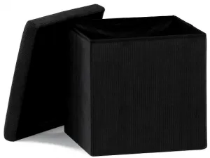 AUTRONIC taburet s úložným priestorom TAB-471 BK6 čierny, menčester