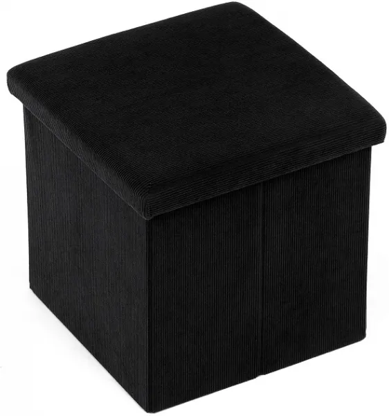 AUTRONIC taburet s úložným priestorom TAB-471 BK6 čierny, menčester