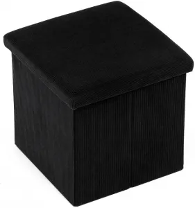 AUTRONIC taburet s úložným priestorom TAB-471 BK6 čierny, menčester