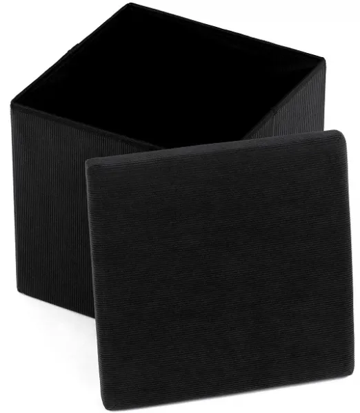 AUTRONIC taburet s úložným priestorom TAB-471 BK6 čierny, menčester