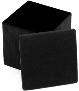 AUTRONIC taburet s úložným priestorom TAB-471 BK6 čierny, menčester