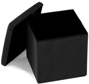 AUTRONIC taburet s úložným priestorom TAB-471 BK6 čierny, menčester