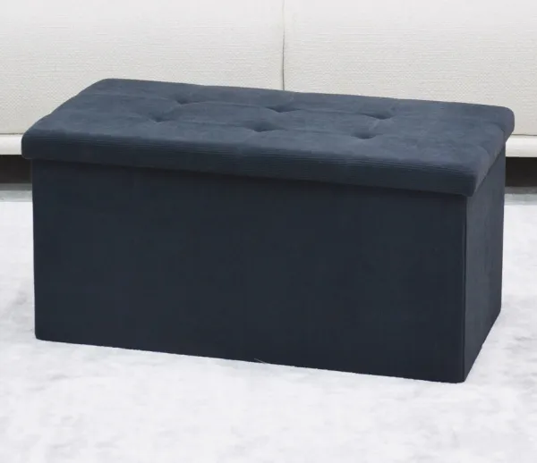 AUTRONIC taburet s úložným priestorom TAB-472 BK6 čierny, menčester