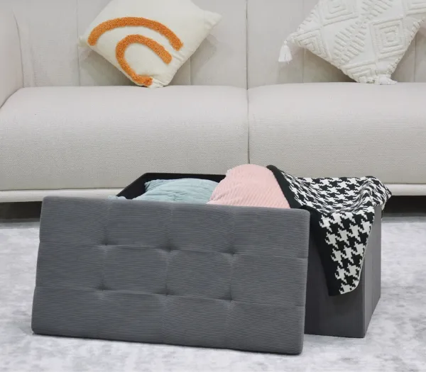 AUTRONIC taburet s úložným priestorom TAB-472 GREY6 sivý, menčester