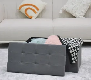 AUTRONIC taburet s úložným priestorom TAB-472 GREY6 sivý, menčester
