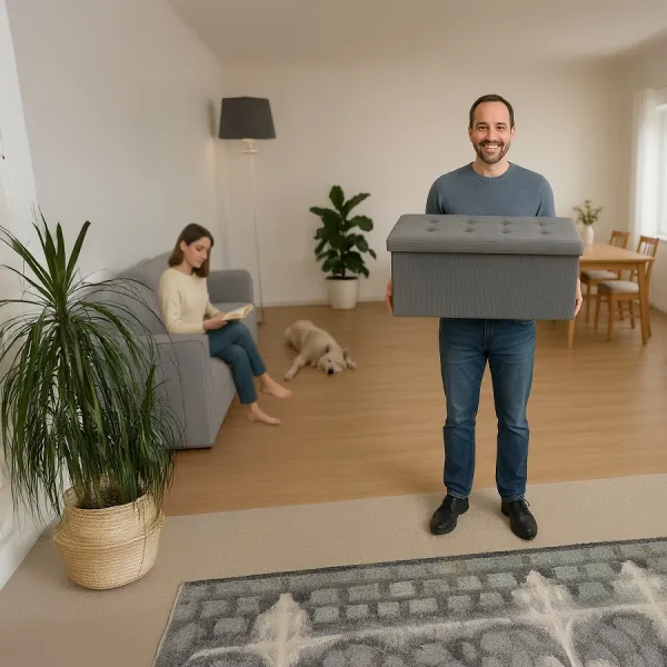 AUTRONIC taburet s úložným priestorom TAB-472 GREY6 sivý, menčester