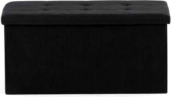 AUTRONIC taburet s úložným priestorom TAB-472 BK6 čierny, menčester