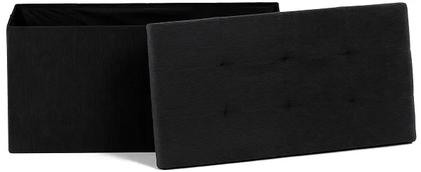 AUTRONIC taburet s úložným priestorom TAB-472 BK6 čierny, menčester