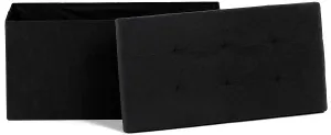 AUTRONIC taburet s úložným priestorom TAB-472 BK6 čierny, menčester