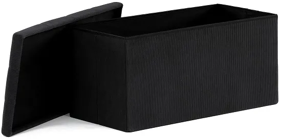 AUTRONIC taburet s úložným priestorom TAB-472 BK6 čierny, menčester