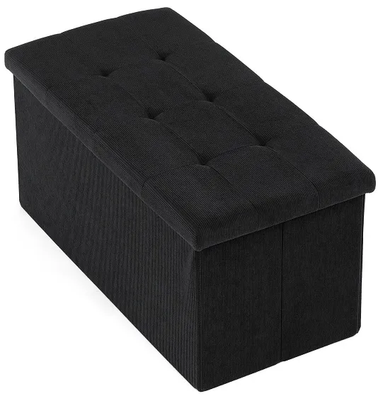 AUTRONIC taburet s úložným priestorom TAB-472 BK6 čierny, menčester