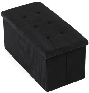 AUTRONIC taburet s úložným priestorom TAB-472 BK6 čierny, menčester