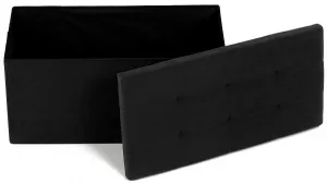 AUTRONIC taburet s úložným priestorom TAB-472 BK6 čierny, menčester