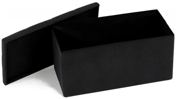 AUTRONIC taburet s úložným priestorom TAB-472 BK6 čierny, menčester