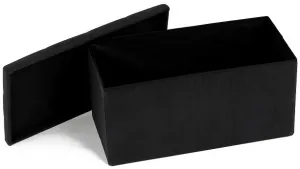 AUTRONIC taburet s úložným priestorom TAB-472 BK6 čierny, menčester