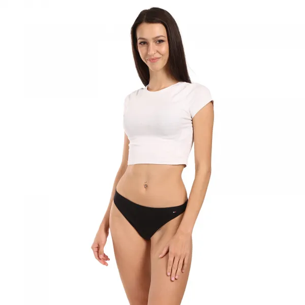 3PACK dámske tangá Tommy Hilfiger čierne (UW0UW05752 0V6) M