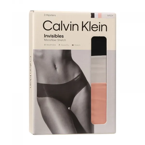 3PACK dámske nohavičky Calvin Klein bezšvové viacfarebné (QD3559E-WAM) S