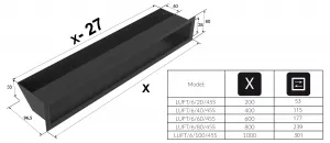 Kratki | Tunelová mriežka LUFT 60x400 45S - biela LUFT/6/40/45S/B