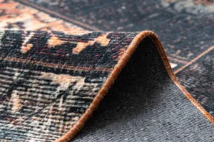 Koberec ANTIKA Ancient Chocolate patchwork čierny / terakota