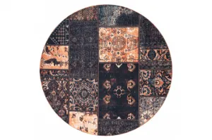 Koberec ANTIKA Ancient Chocolate patchwork čierny / terakota