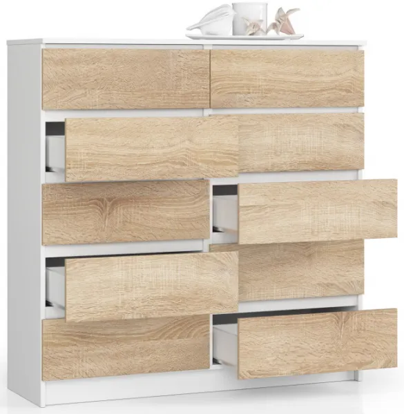 Ak furniture Komoda Kuba 120 cm biela/dub sonoma