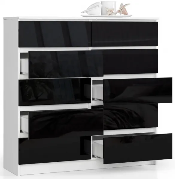 Ak furniture Komoda Kuba 120 cm biela/čierna