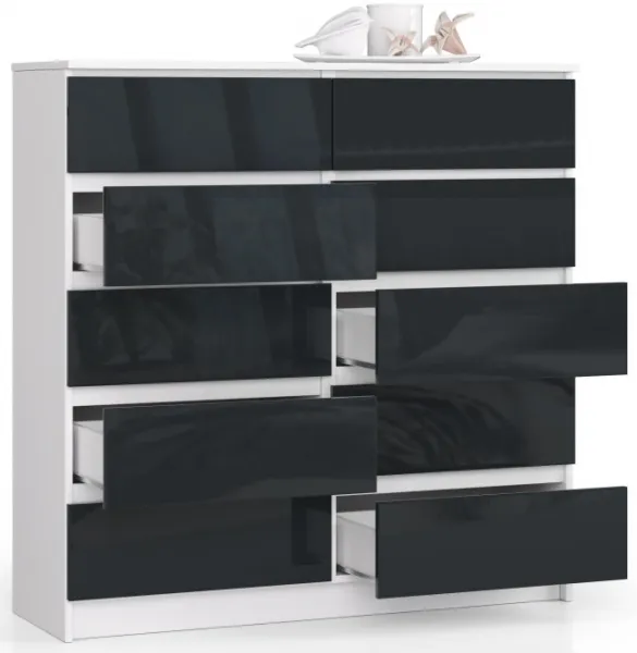 Ak furniture Komoda Kuba 120 cm biela/grafitová