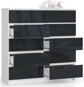 Ak furniture Komoda Kuba 120 cm biela/grafitová