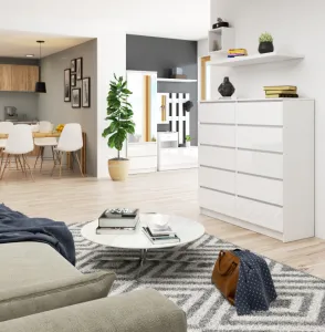 Ak furniture Komoda Kuba 120 cm biela lesklá