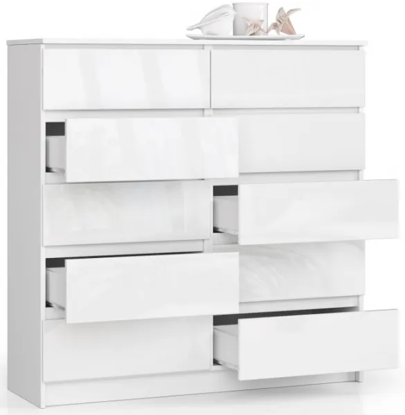 Ak furniture Komoda Kuba 120 cm biela lesklá