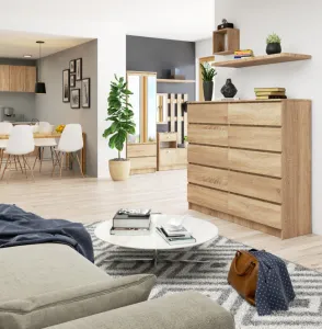 Ak furniture Komoda Kuba 140 cm 10 zásuviek dub sonoma