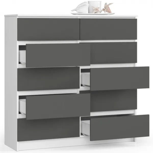 Ak furniture Komoda Kuba 120 cm biela/grafit