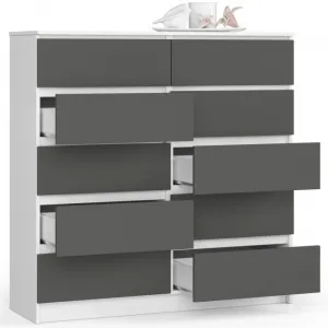 Ak furniture Komoda Kuba 120 cm biela/grafit