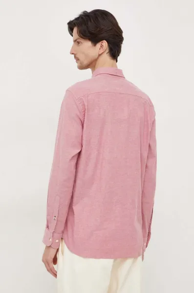 Košeľa Tommy Hilfiger pánska,bordová farba,regular,s golierom button-down,MW0MW29968