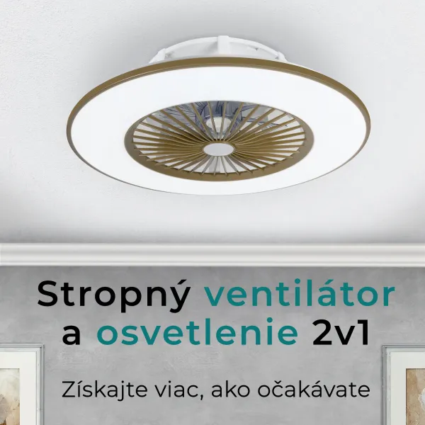Noaton 11056CR Vega, kávovohnedá, stropný ventilátor so svetlom
