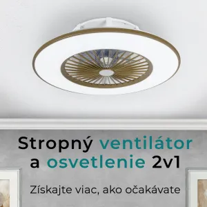 Noaton 11056CR Vega, kávovohnedá, stropný ventilátor so svetlom