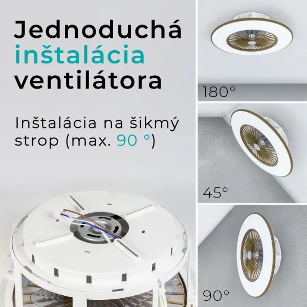 Noaton 11056CR Vega, kávovohnedá, stropný ventilátor so svetlom