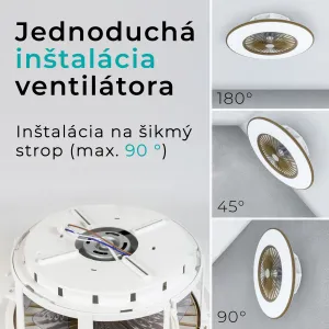 Noaton 11056CR Vega, kávovohnedá, stropný ventilátor so svetlom
