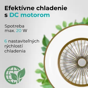 Noaton 11056CR Vega, kávovohnedá, stropný ventilátor so svetlom