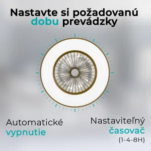 Noaton 11056CR Vega, kávovohnedá, stropný ventilátor so svetlom