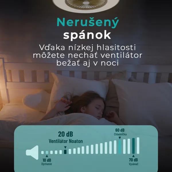Noaton 11056CR Vega, kávovohnedá, stropný ventilátor so svetlom
