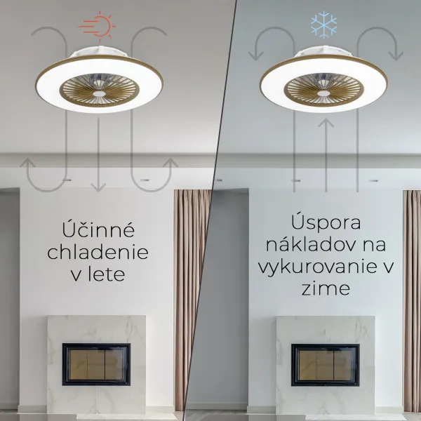 Noaton 11056CR Vega, kávovohnedá, stropný ventilátor so svetlom