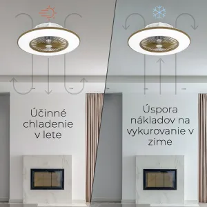 Noaton 11056CR Vega, kávovohnedá, stropný ventilátor so svetlom