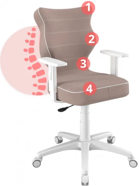 ENTELO Detská stolička DUO White 5 staroružová Jasmine 08