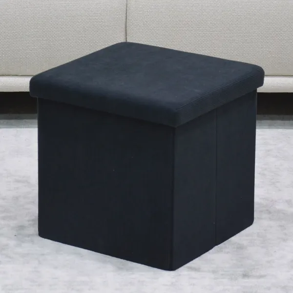 AUTRONIC taburet s úložným priestorom TAB-471 BK6 čierny, menčester