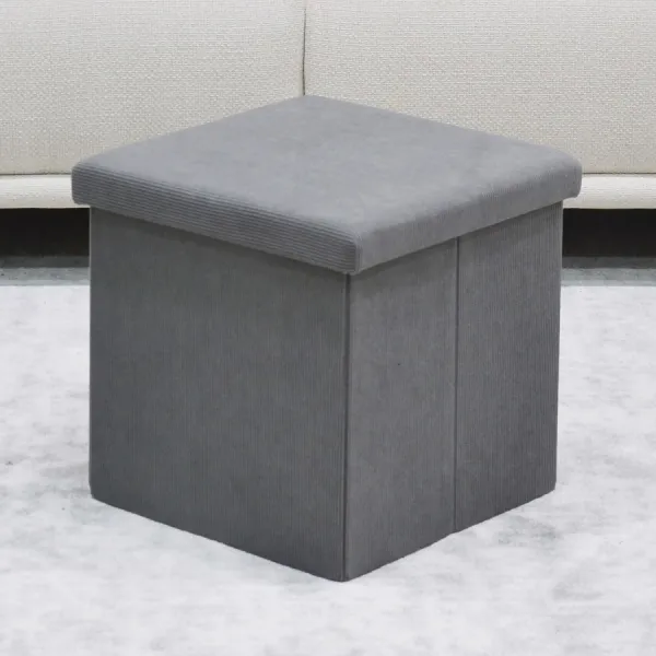 AUTRONIC taburet s úložným priestorom TAB-471 GREY6 sivý, menčester